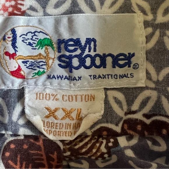 Reyn Spooner Button Shirt Hawaiian Floral Print 100% Cotton Men Size XXL - Picture 4 of 6